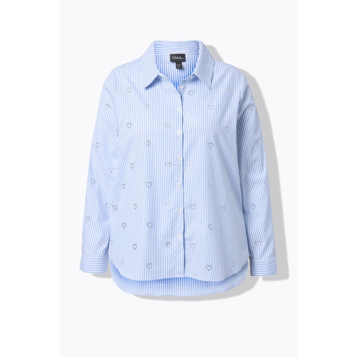 Chemisier motif cœurs, coupe évasée bleu ciel, ULLA POPKEN