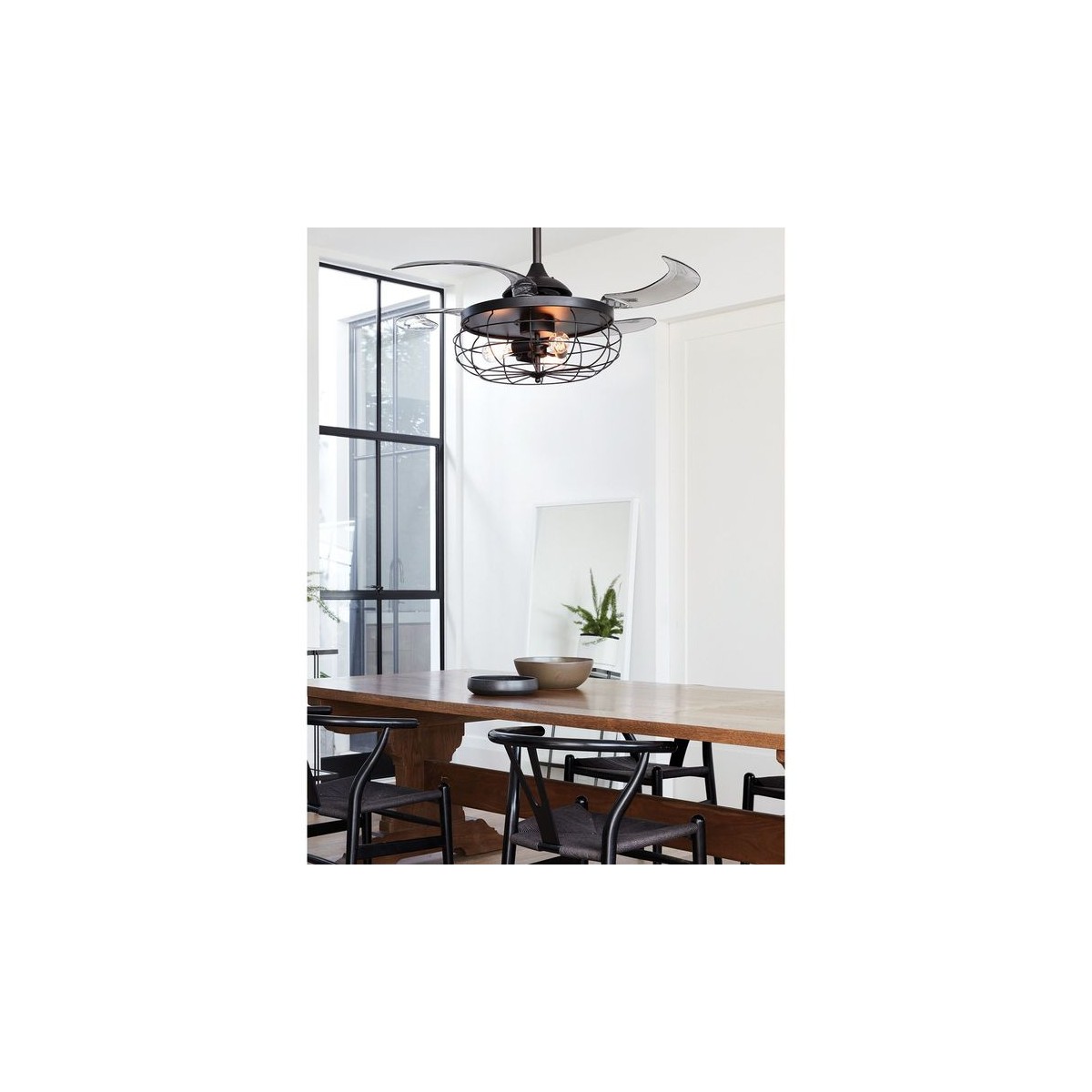 Ventilateur  plafond  INDUSTRI noir -  gris, BOUTICA-DESIGN