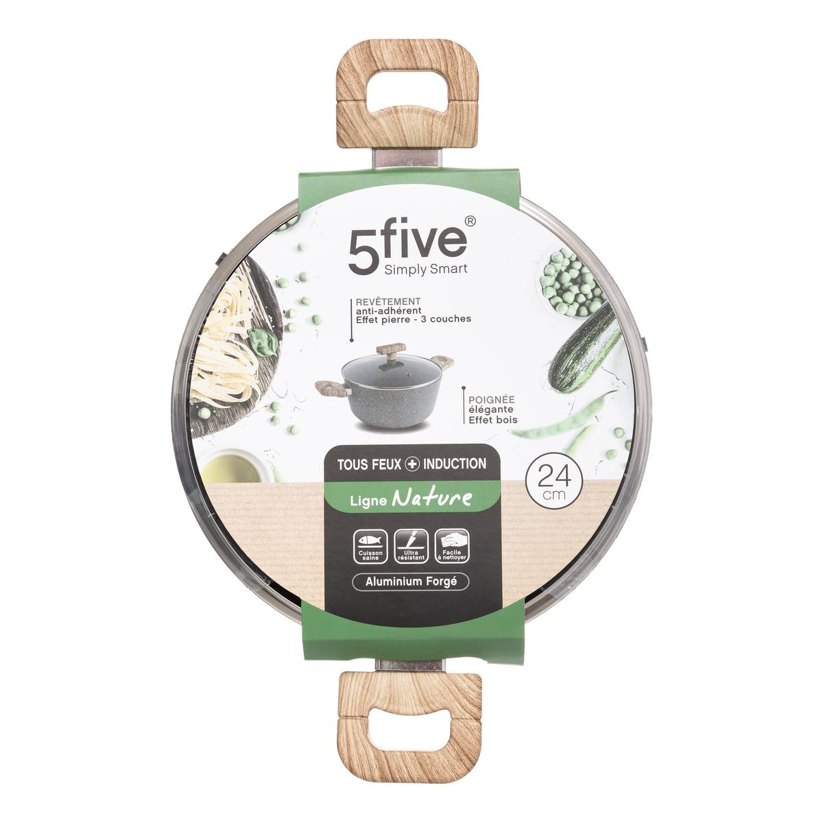 Faitout aluminium forgé NATURE gris, 5FIVE SIMPLY SMART