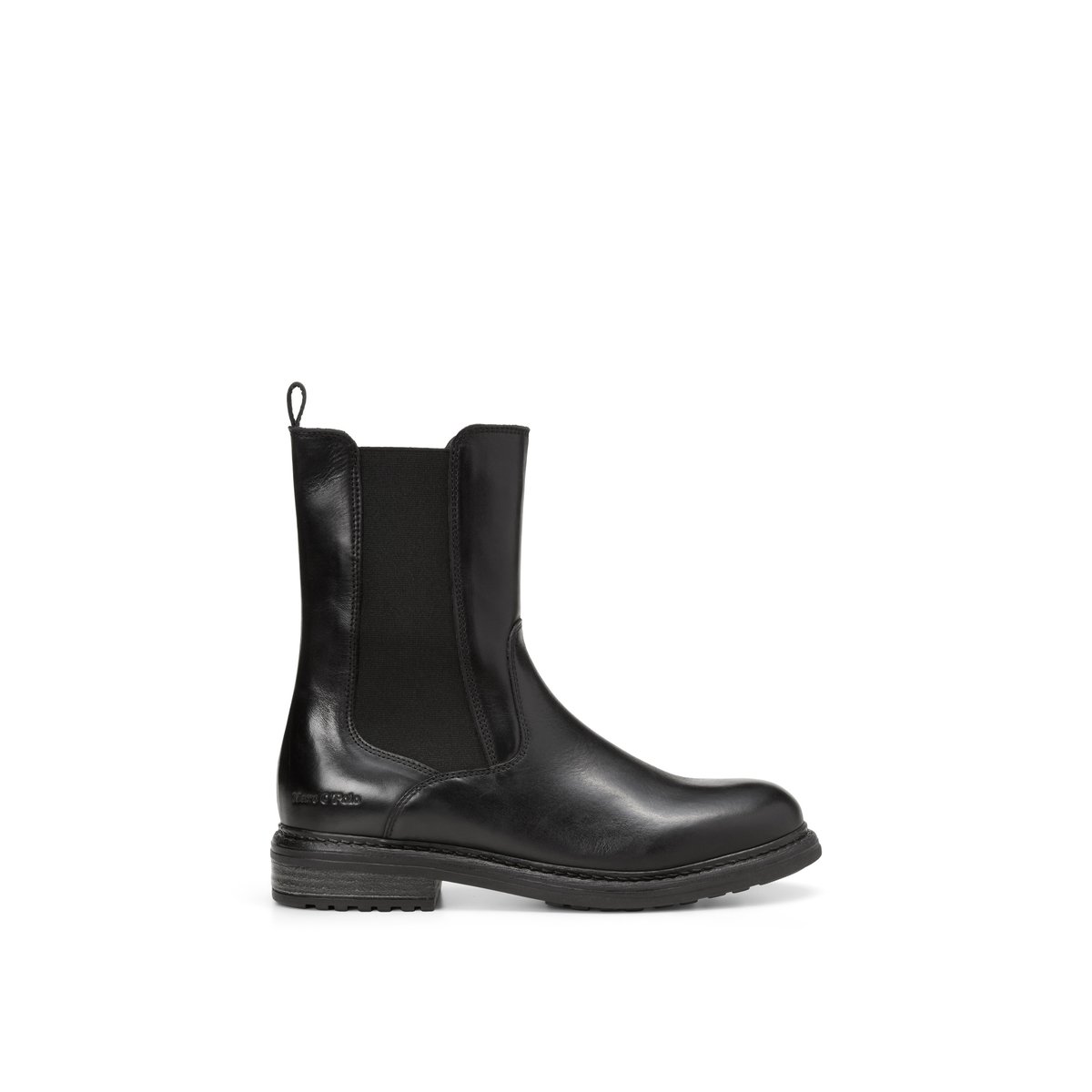 Botte chelsea en cuir de vache noble noir, MARC O'POLO