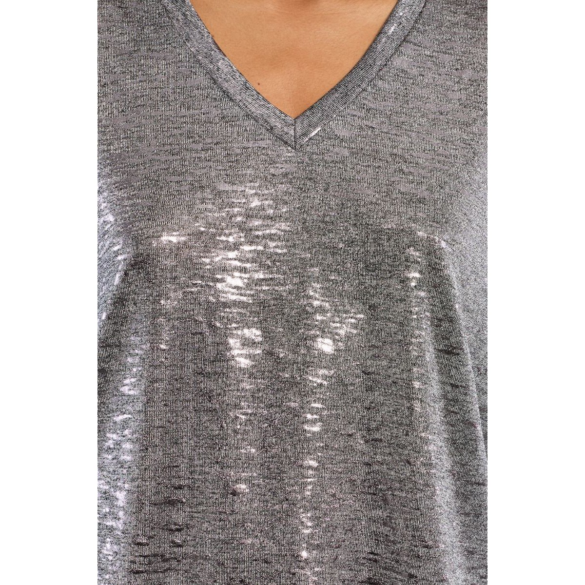 T-shirt métallisé gris, LILI SIDONIO