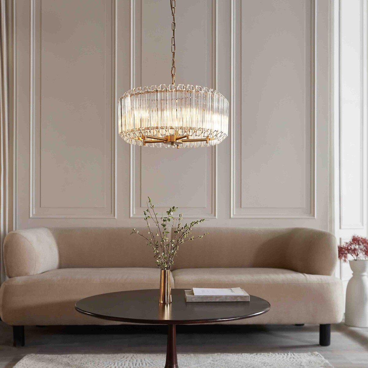 Valencia 5-Light Glass Pendant Light brass, ÉDITÉ
