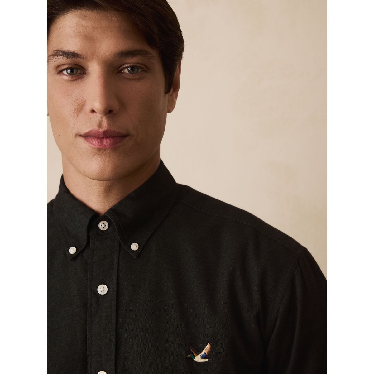 Chemise oxford effet brossé vert foncé, NEXT
