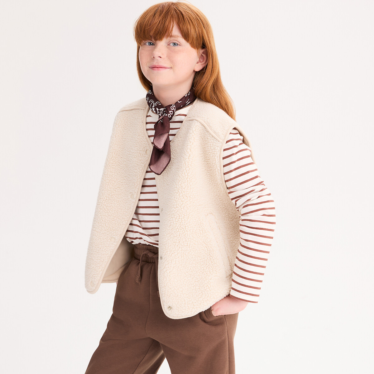 Gilet sans manches en sherpa ecru, LA REDOUTE COLLECTIONS