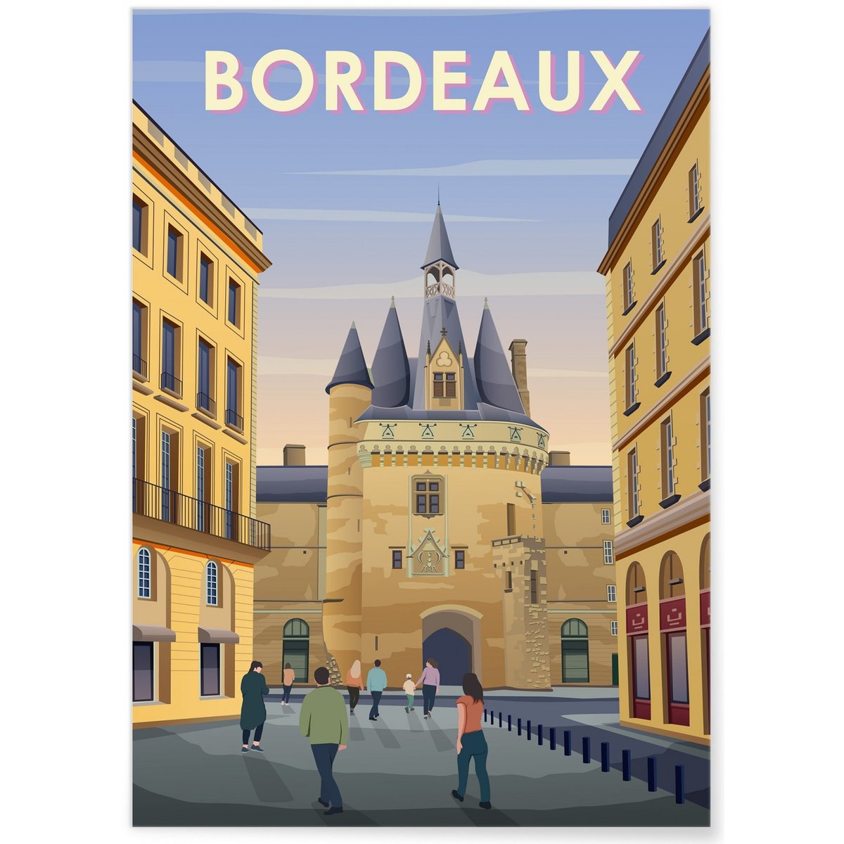 Affiche ville Bordeaux 3 blanc, L'AFFICHERIE