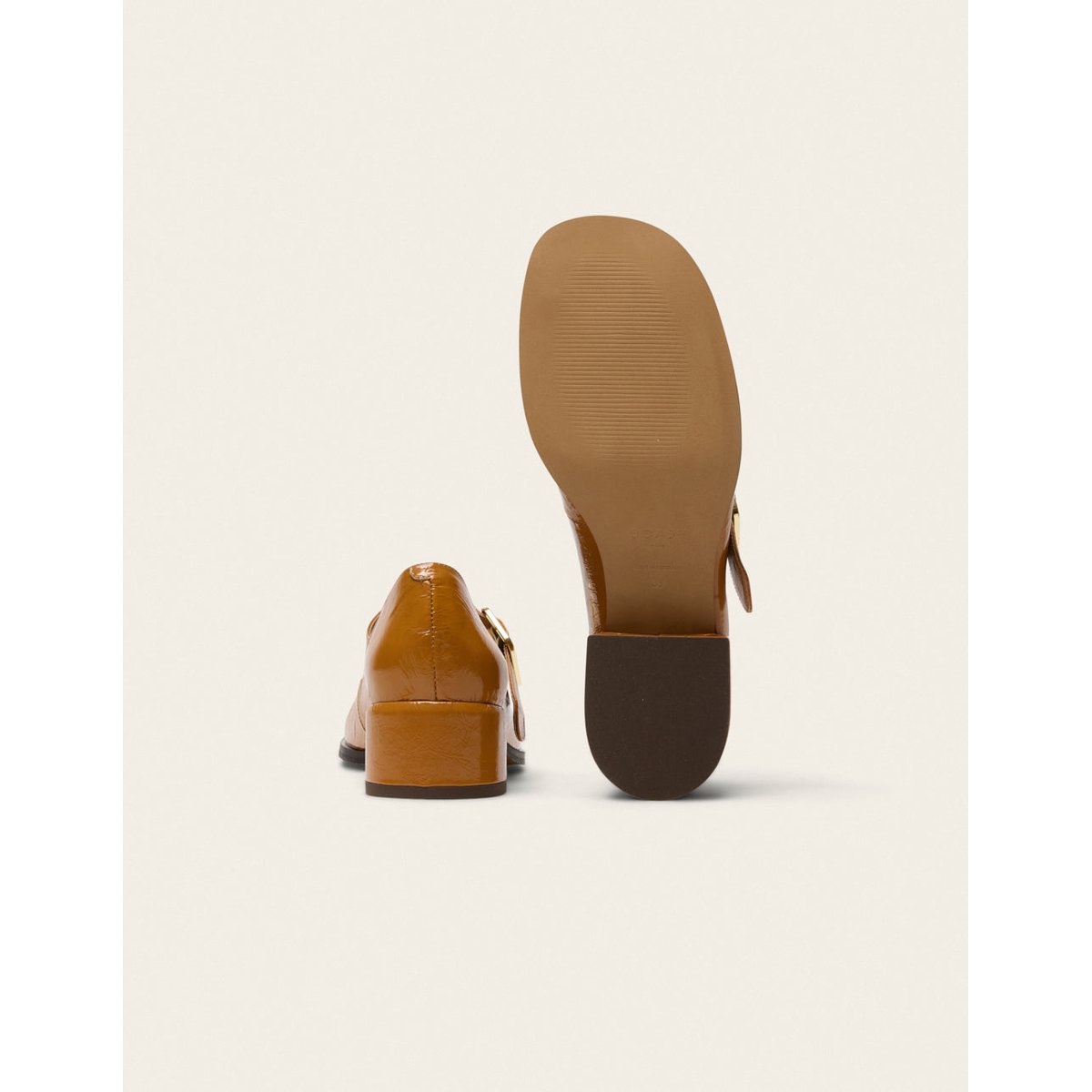 Escarpins AMARI cuir plissé camel, ODAJE