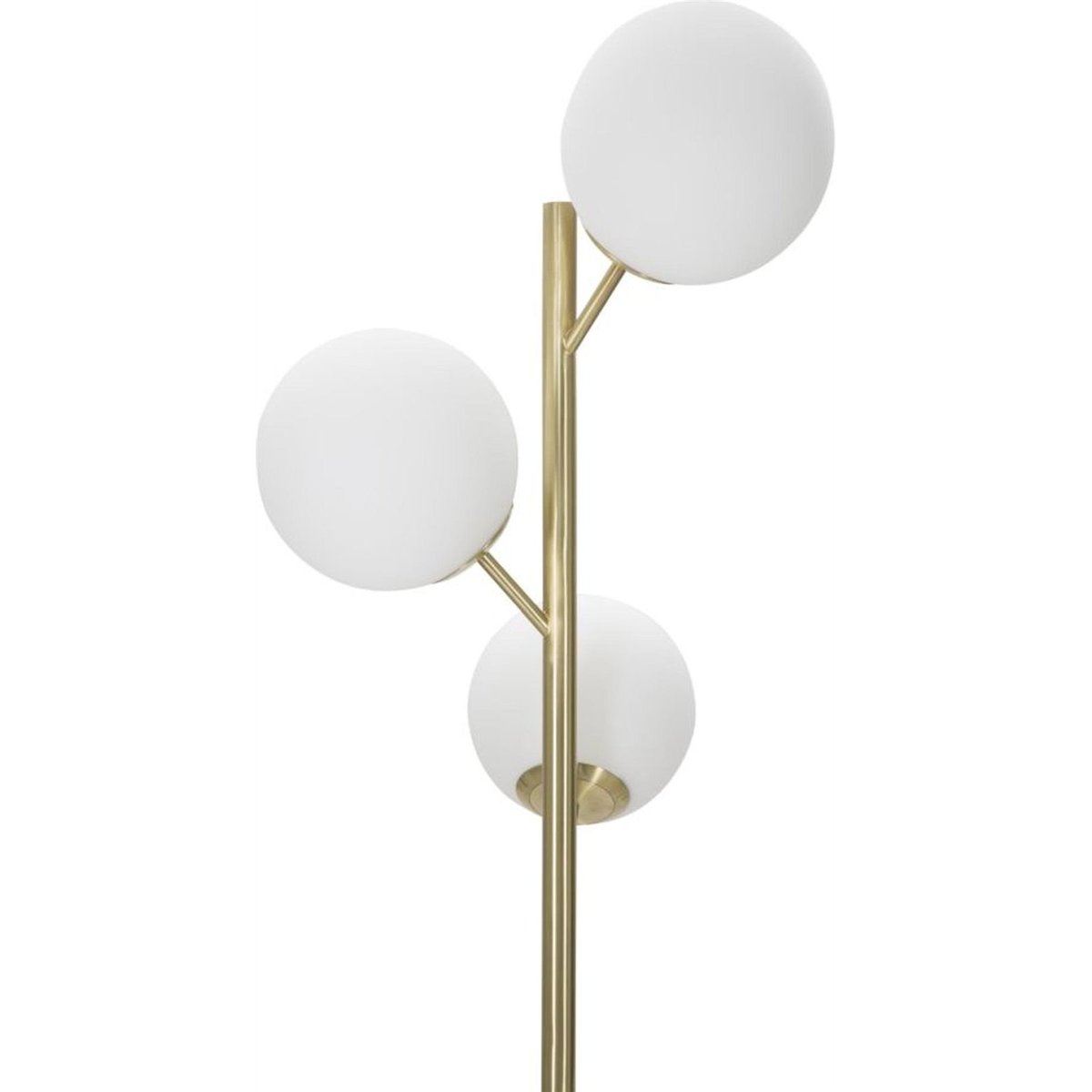 Lampadaire 3 globes en verre et fer GLAM doré et blanc, RECOLLECTION