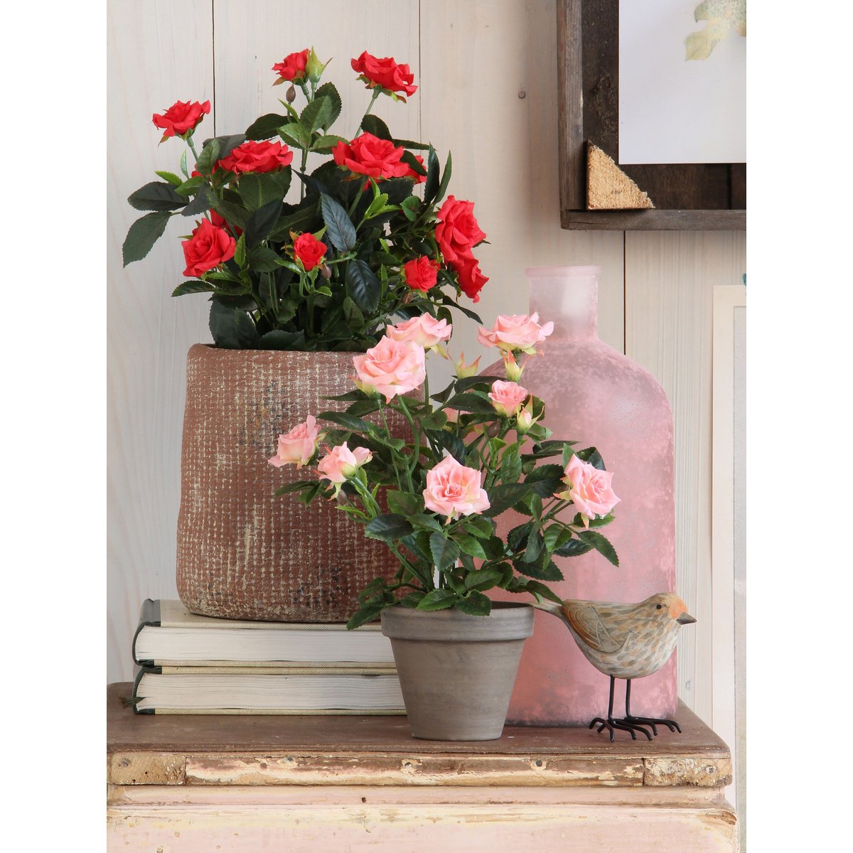 Plante artificielle ROSEBUSH rouge, MICA DECORATIONS