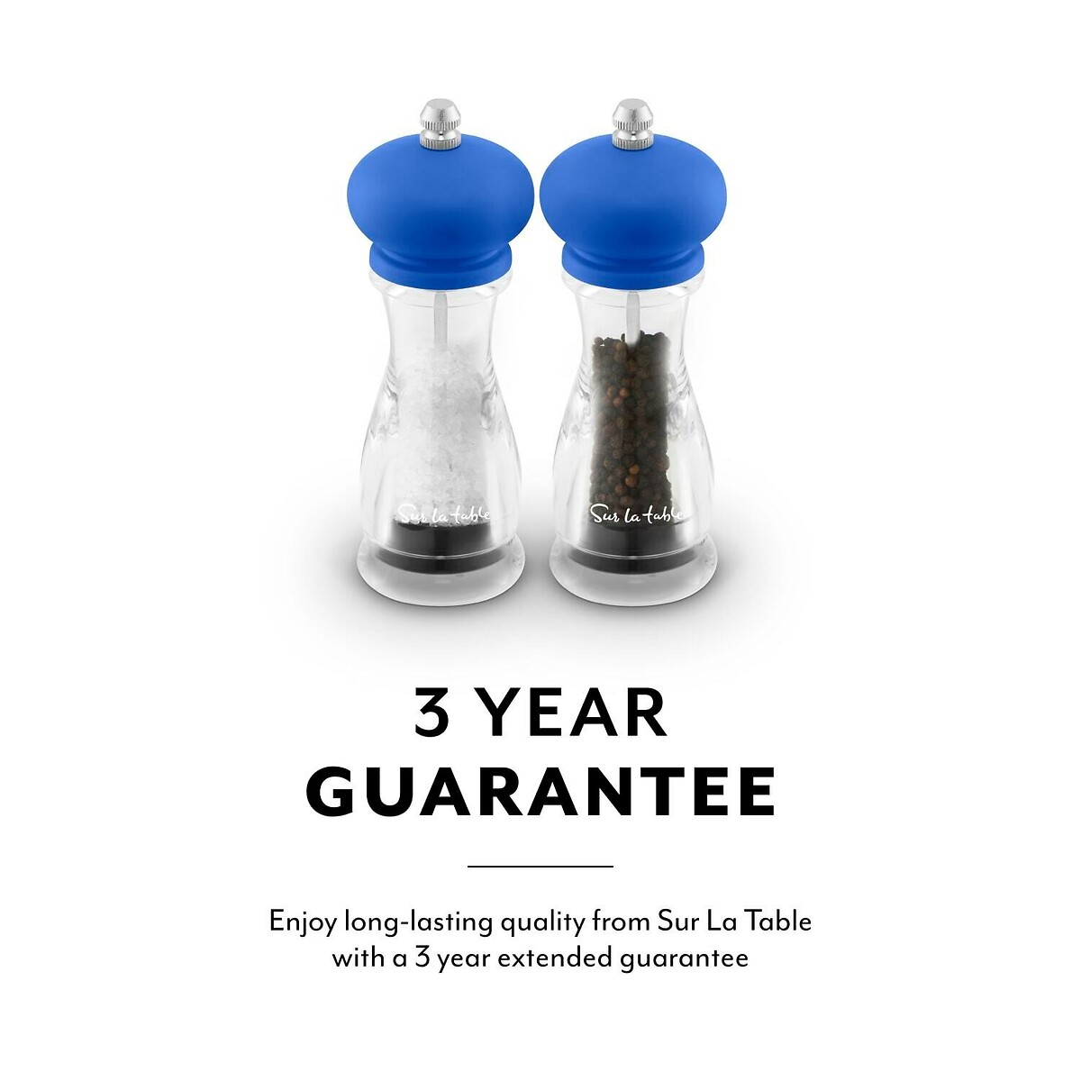 Set of 2 Colour Me Happy Salt and Pepper Mills blue, SUR LA TABLE