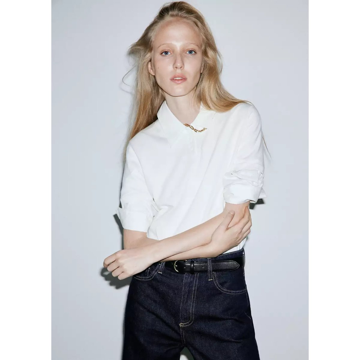 Jean Danila large taille haute bleu, MANGO