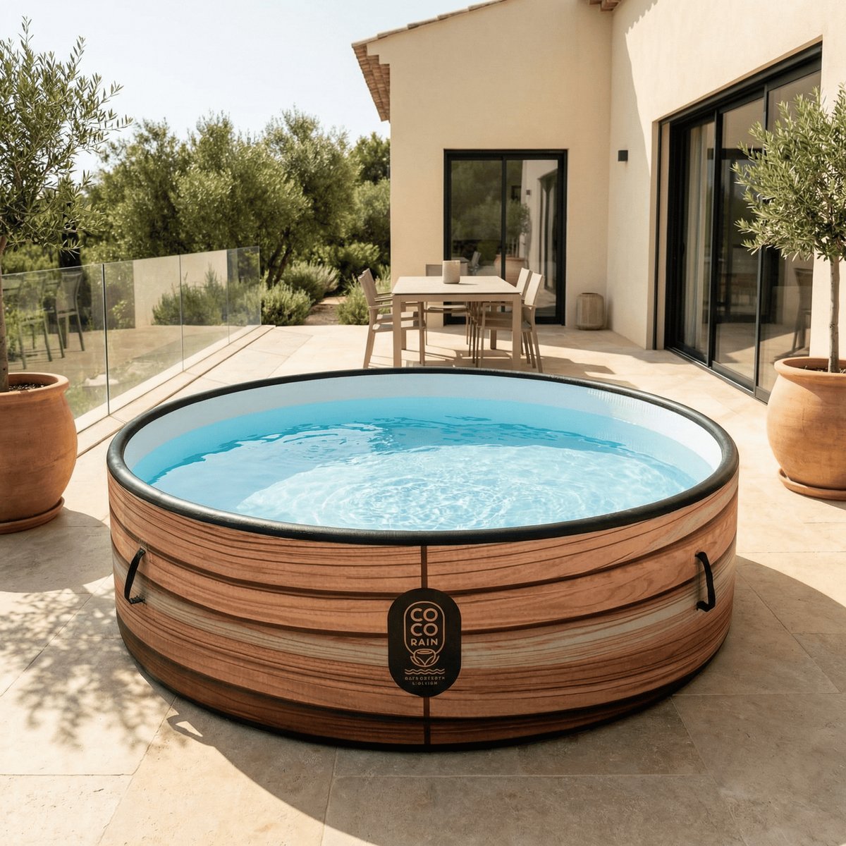 Coco Bain Piscine Maui - Piscine Hors Sol 250cm de diamètre - Imitation Bois Véritable couleur unique, COCO SPA