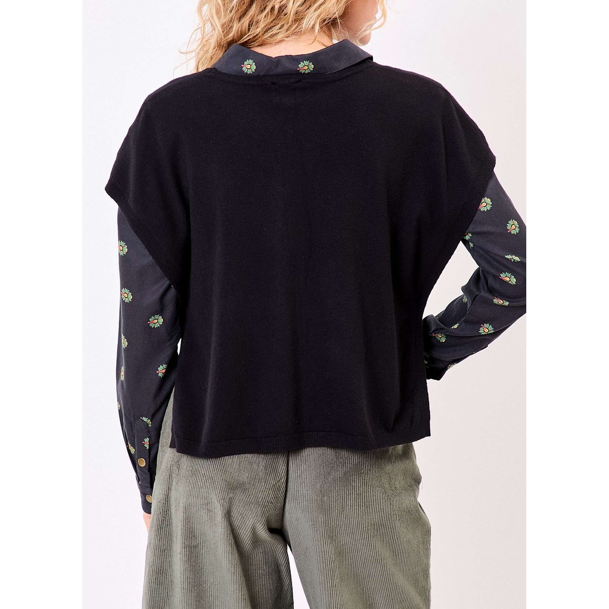 Pull maille sans manche SATINKA noir satinka, LA FIANCÉE