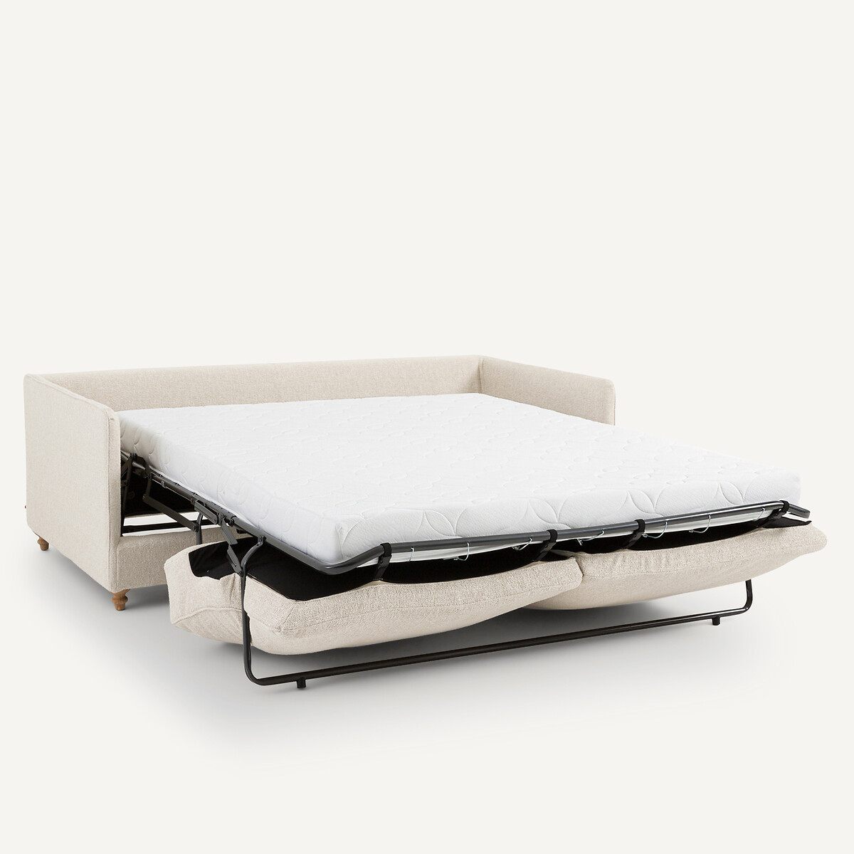Canapé compact convertible bouclette, Lazare craie, AM.PM