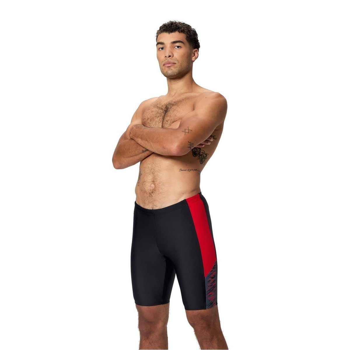 Jammer de natation à taille élastiquée DIVE noir / rouge, SPEEDO