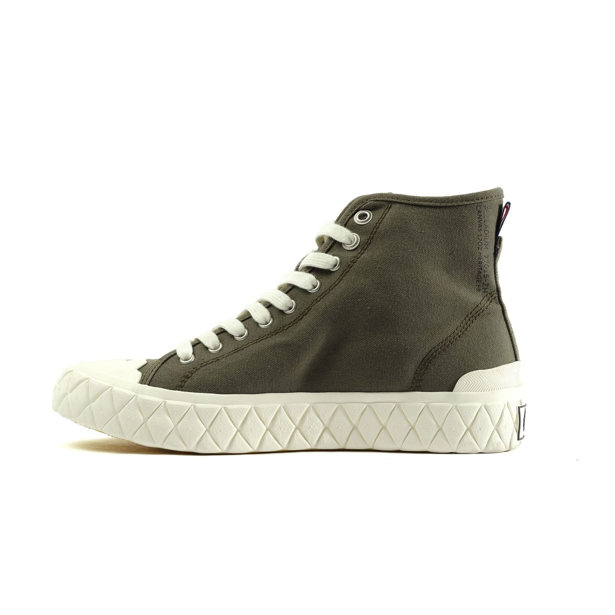 Baskets montantes en toile PALLA ACE CVS MID olive night, PALLADIUM