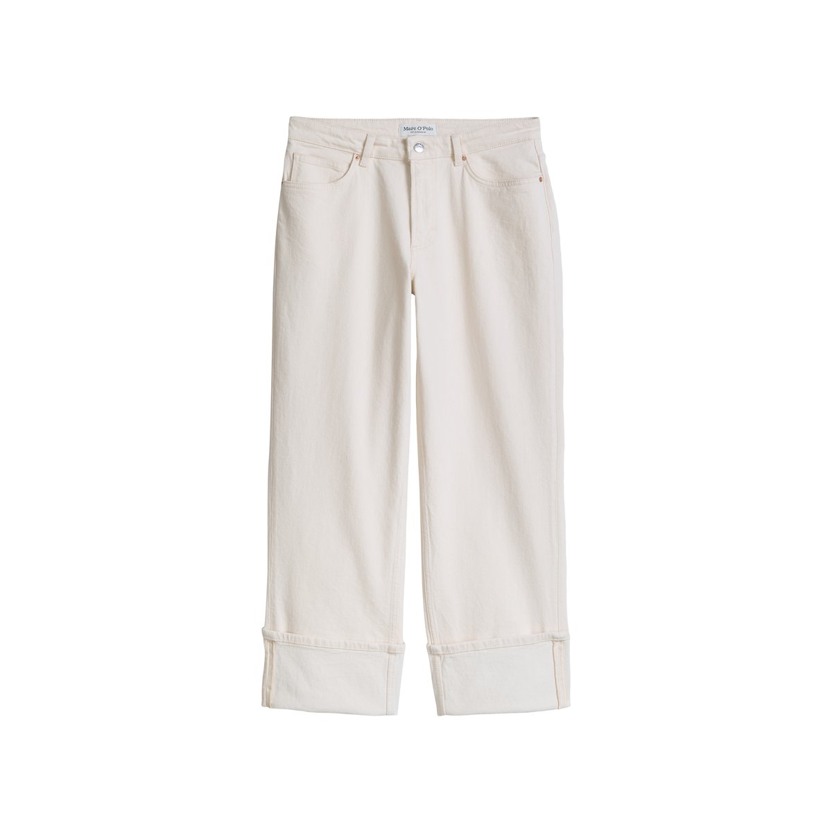 Jeans modèle Fnja large en mélange de coton organique et de lyocell blanc, MARC O'POLO
