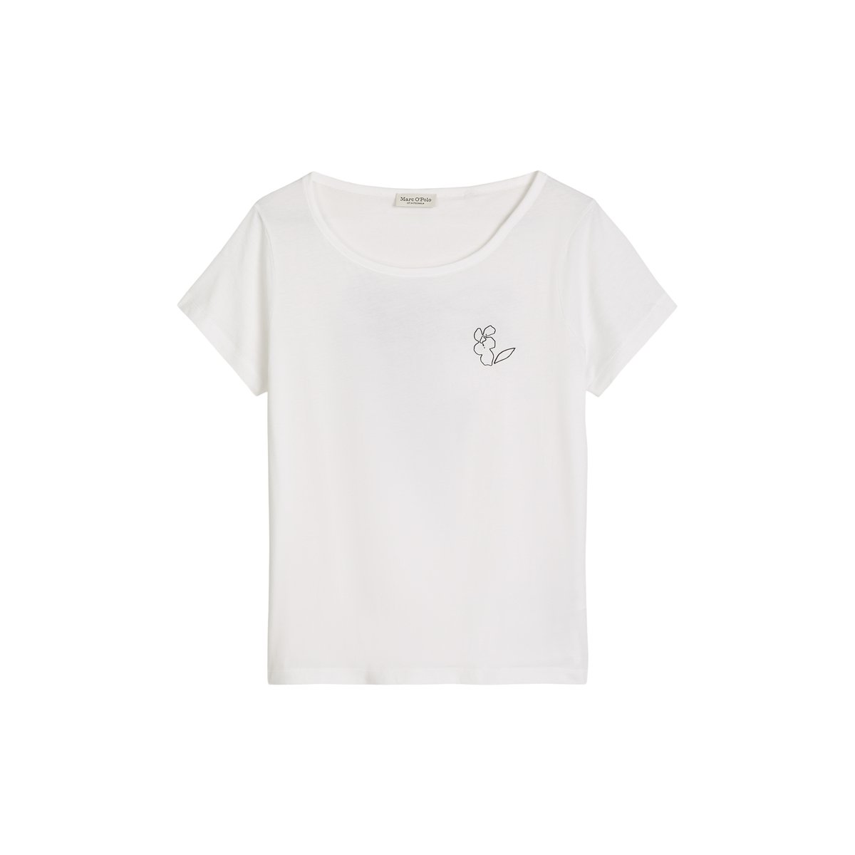 T-shirt regular en single jersey léger blanc, MARC O'POLO