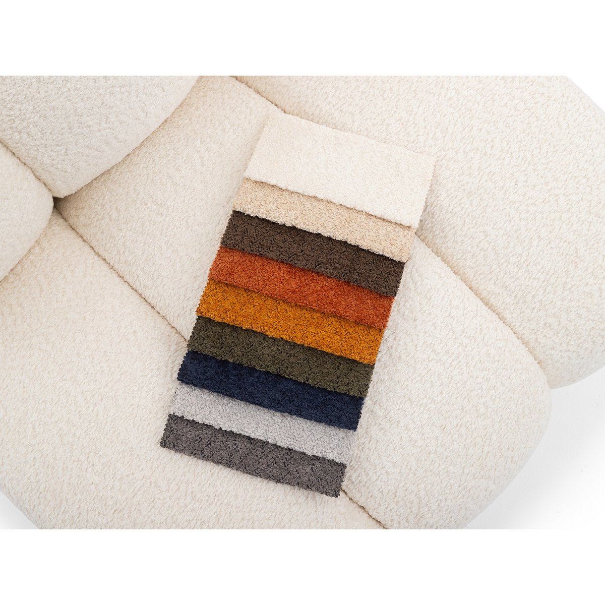 Fauteuil tissu bouclette, JANISSAIRE blanc, BOBOCHIC
