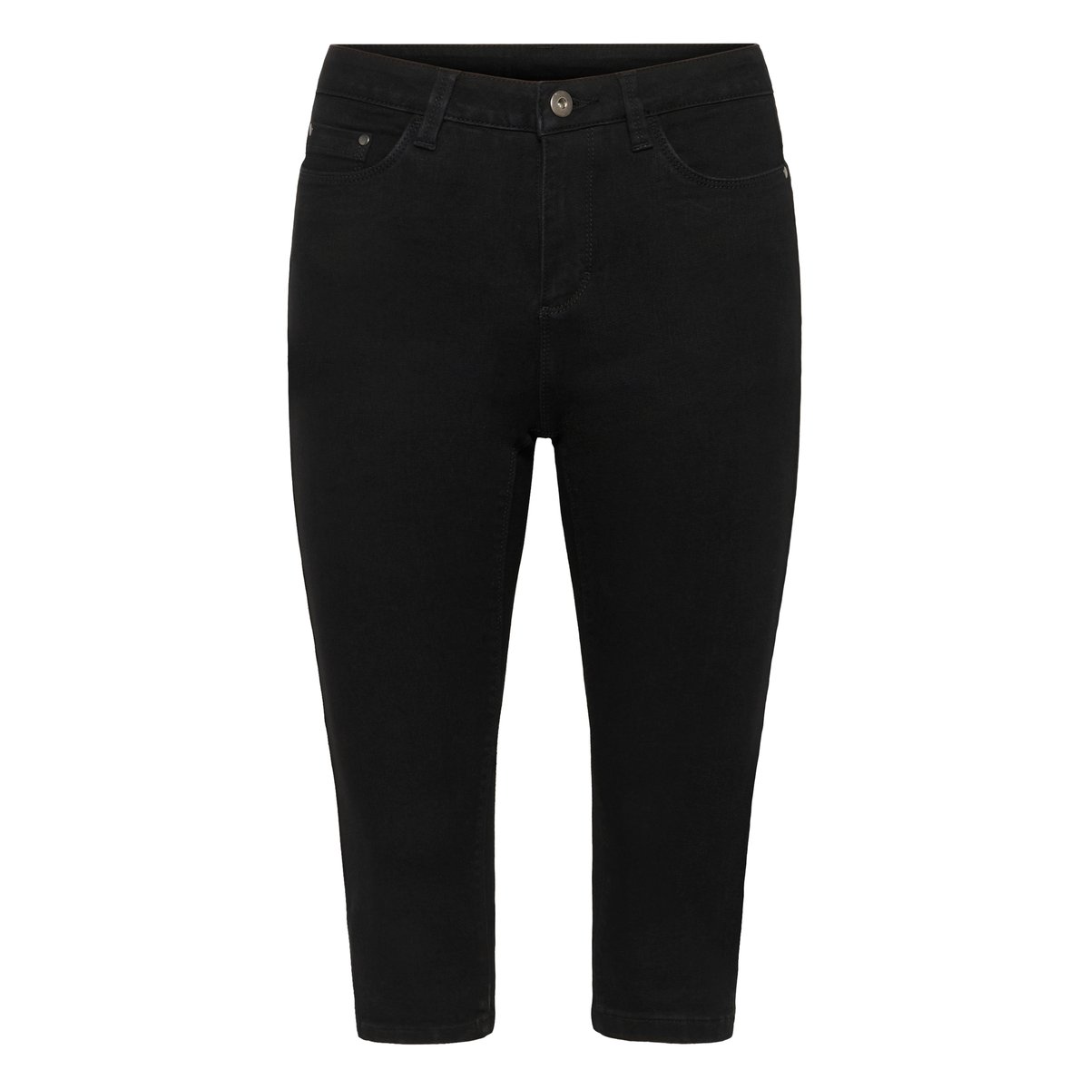 Pantalon capri en jean noir, KAFFE