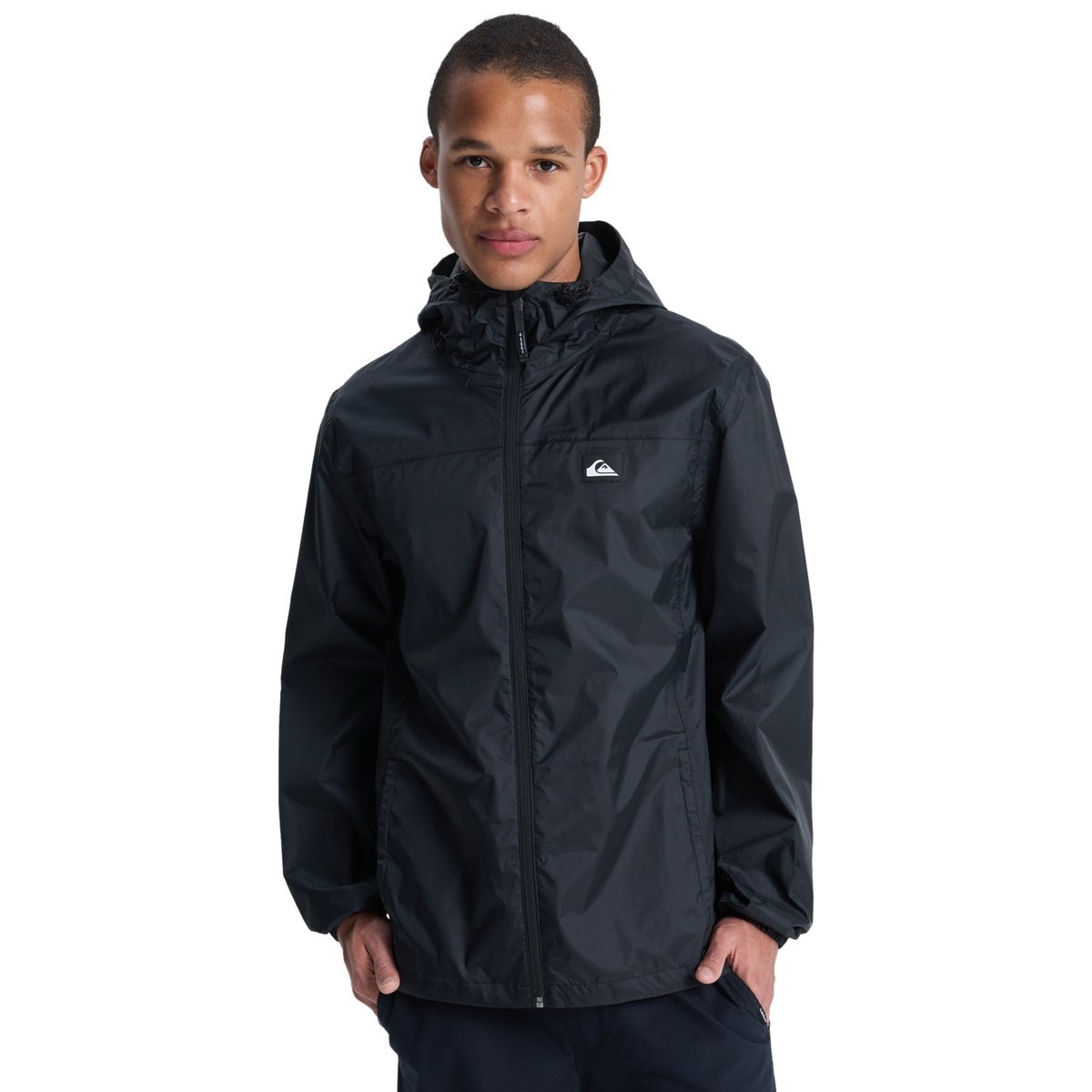 Veste imperméable à capuche OVERCAST 3K TAPE noir black, QUIKSILVER