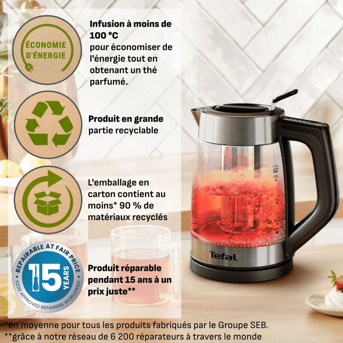 Bouilloire BJ760DE0 couleur unique, TEFAL