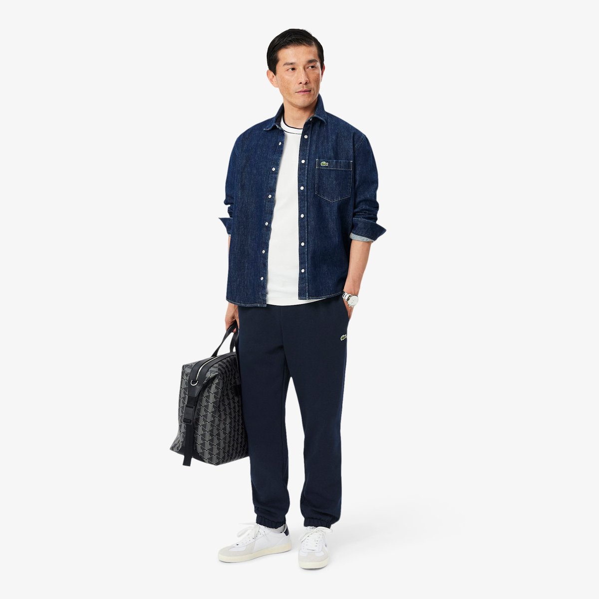 Pantalon de survêtement molleton regular fit bleu-166, LACOSTE