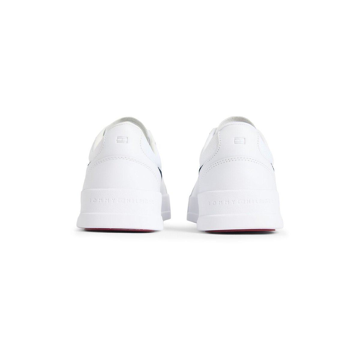 Baskets en cuir, Court blanc, TOMMY HILFIGER