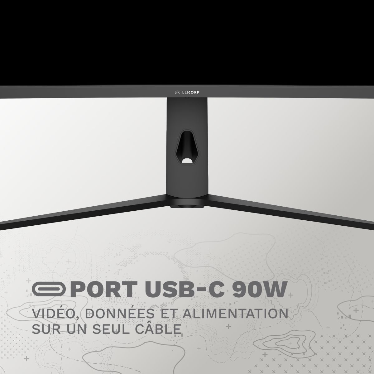 Ecran PC Gamer M49 Progress 49" incurvé Fast VA UWQHD 180Hz USB C 90W couleur unique, SKILLKORP