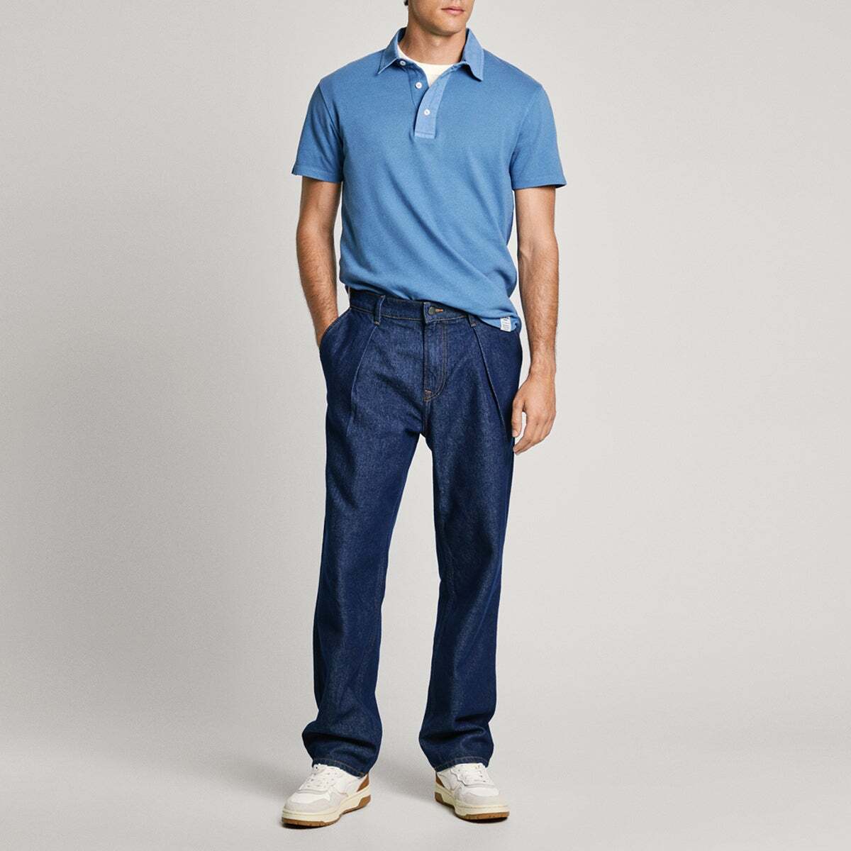 Polo Coupe Regular Avec Détails En Twill bleu union, PEPE JEANS
