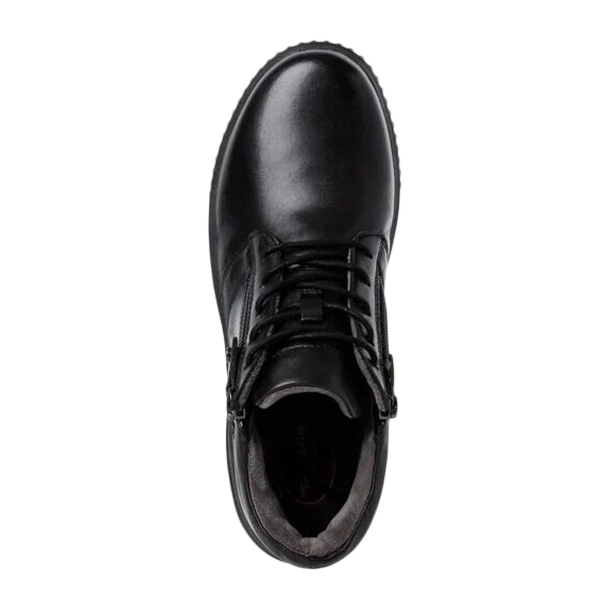 Bottine en cuir noir nappa, TAMARIS