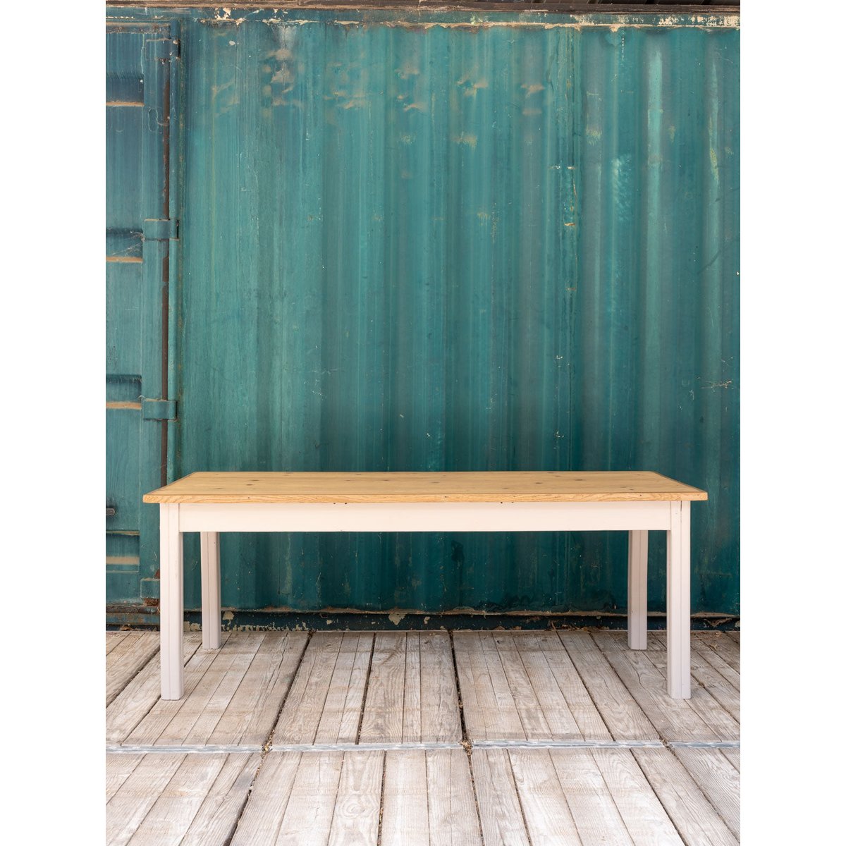 Grande table à manger en bois Romy N°1443 - Bon état bois clair, DEBONGOUT