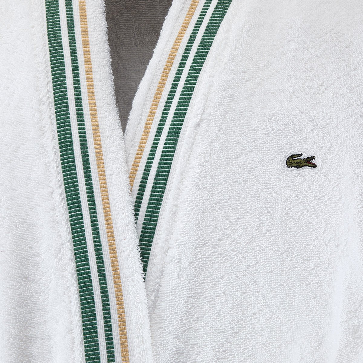 Peignoir de bain en coton, L SCORE blanc, LACOSTE HOME