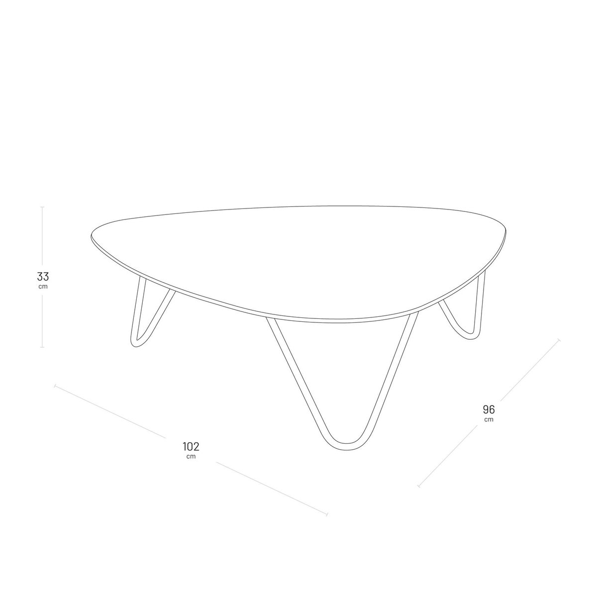 Table basse - COCOON gris ciment tube noir, LAFUMA MOBILIER