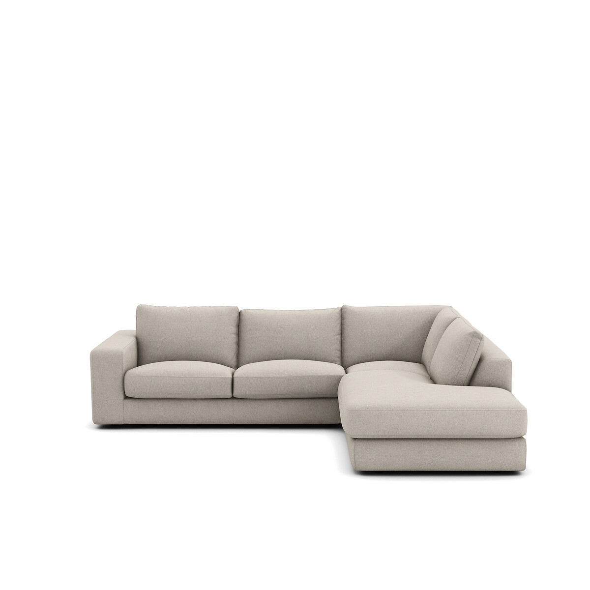 Hoekbank met structuur in viscose en linnen, Skander naturel, AM.PM