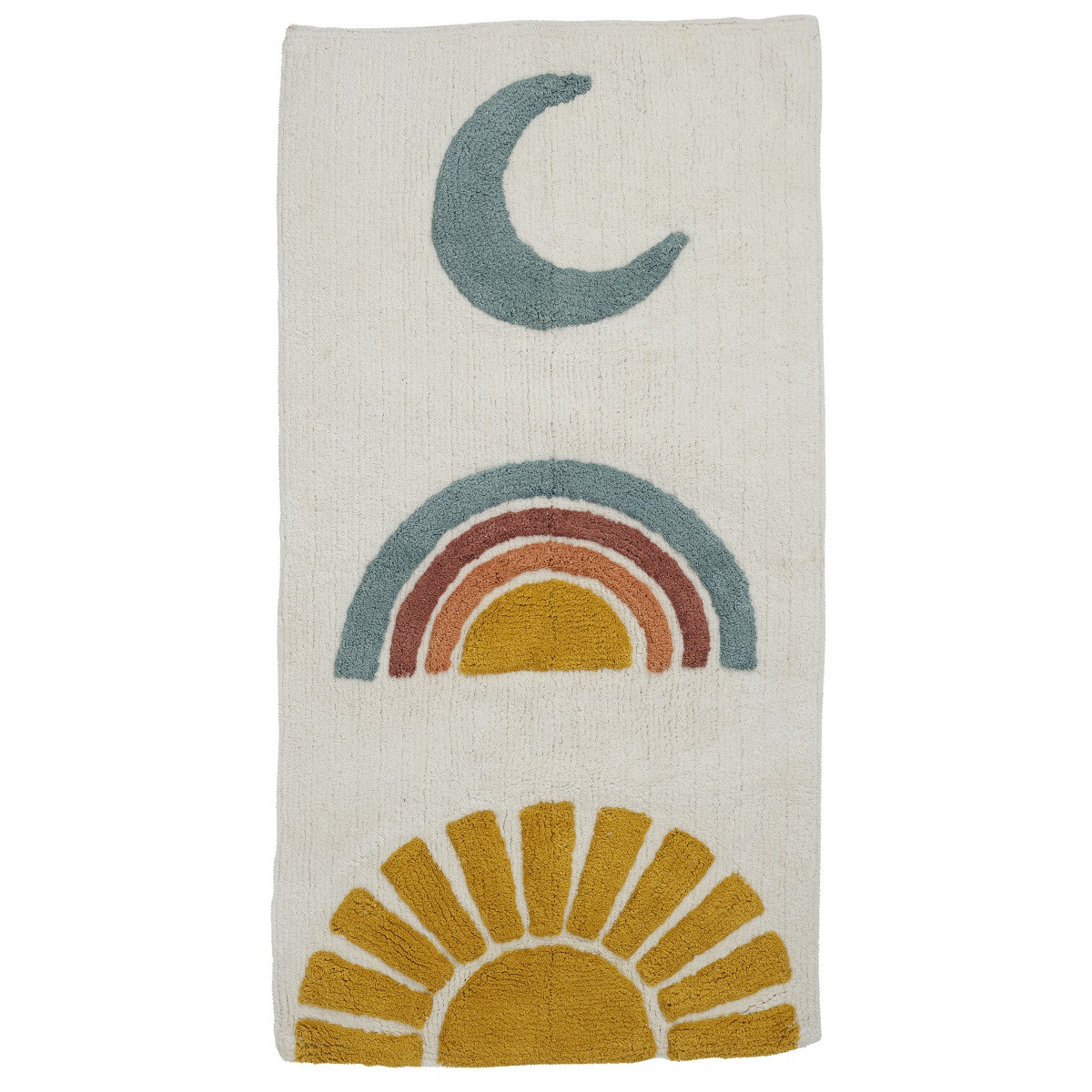 Tapis déco enfant en coton tufté SUNNY blanc, GUY LEVASSEUR