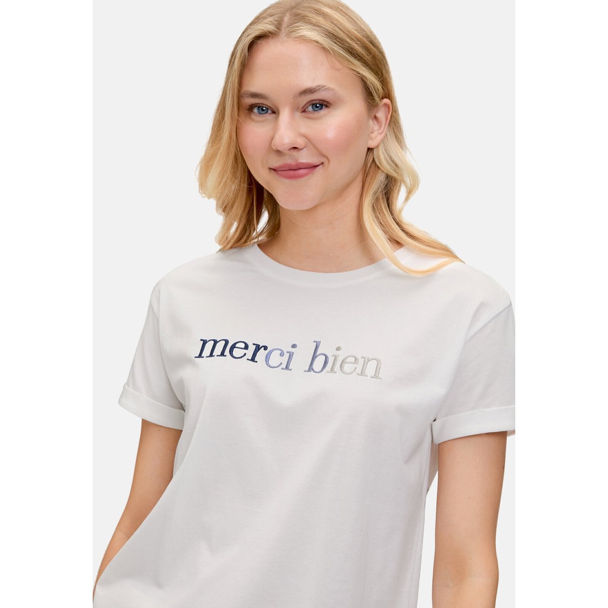 Haut casual à broderies patch cream/dark blue, BETTY & CO