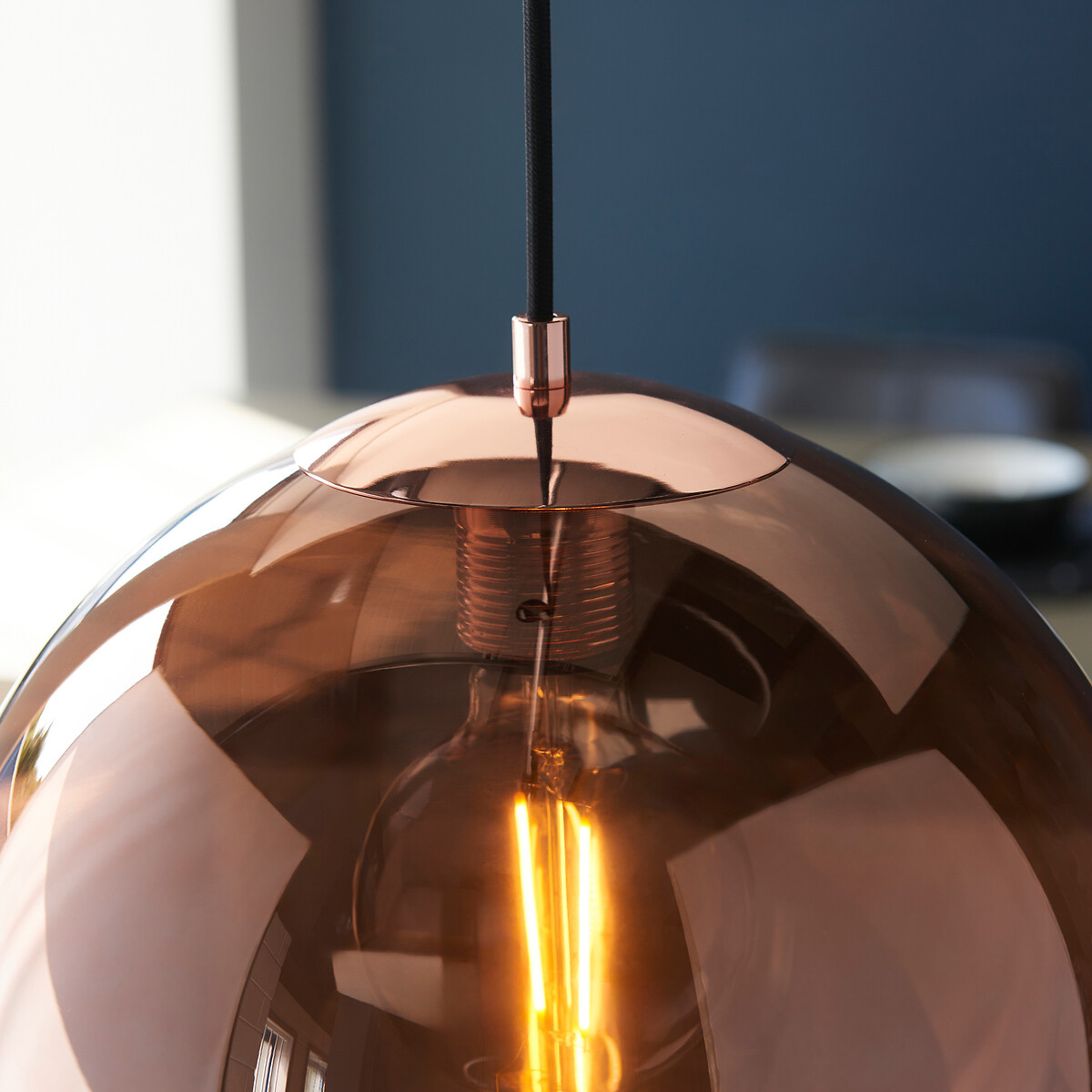 Bocco Mirrored Glass Pendant Light black, SO'HOME