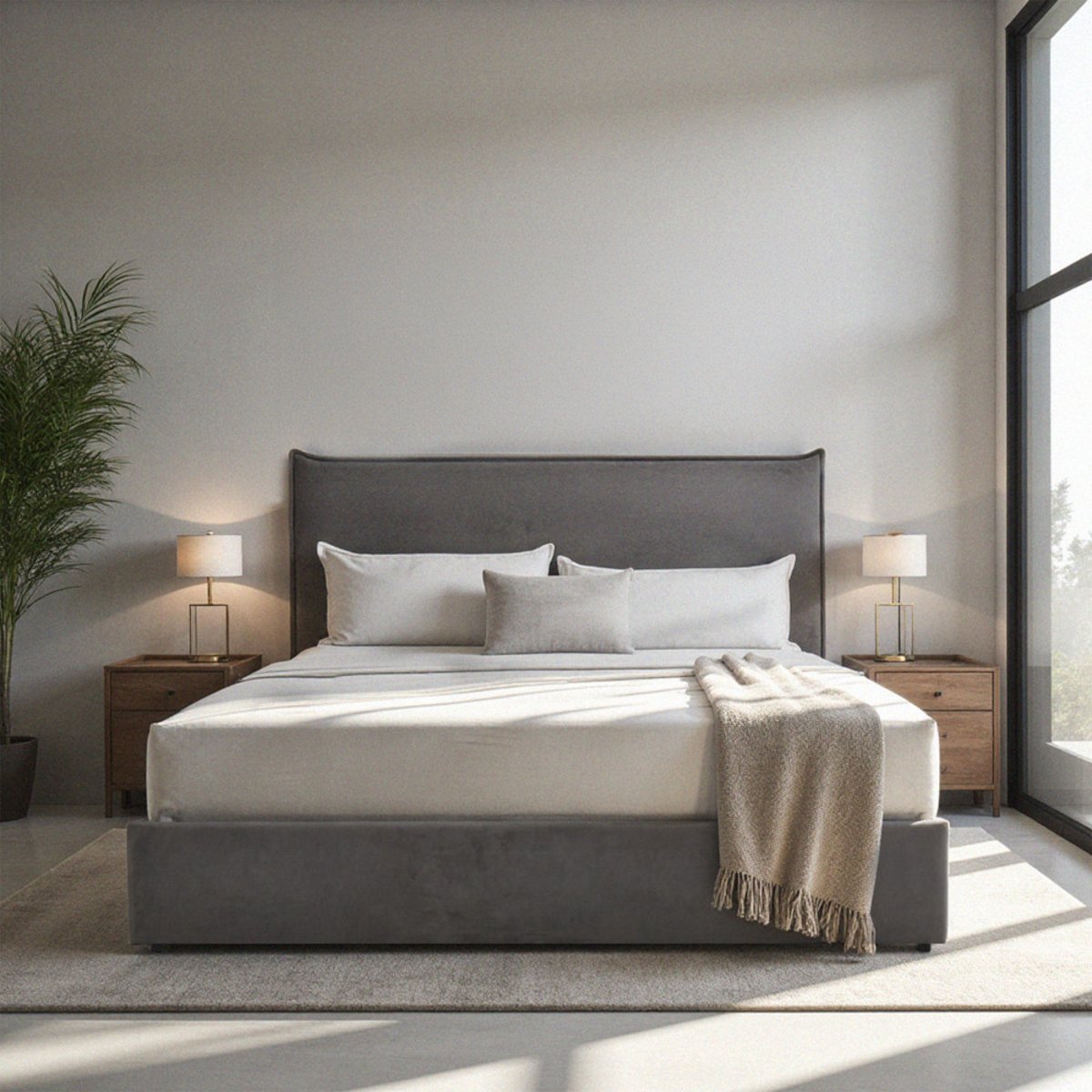 Lit coffre en velours côtelé 180x200cm- CAMA gris, DRAWER