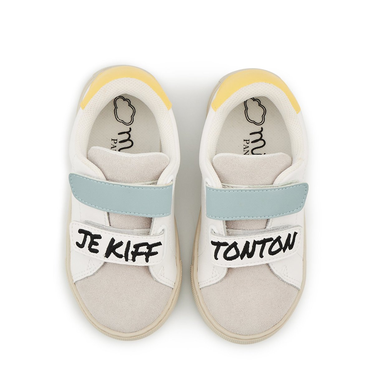 Baskets Enfant En Cuir Mini Edith Je Kiff Tonton blanc, BONS BAISERS