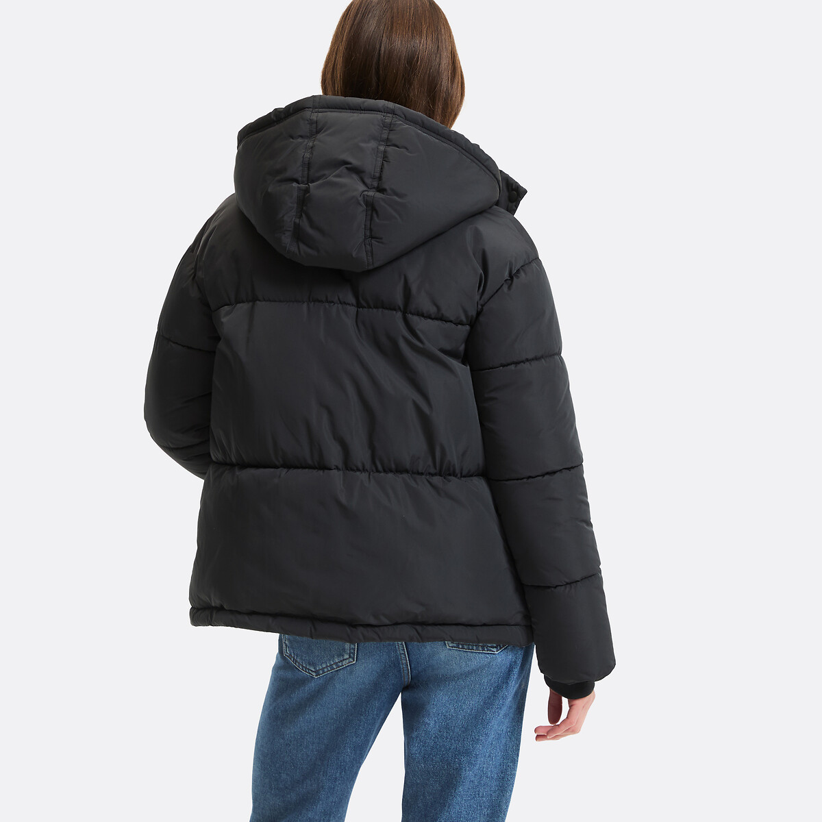 Doudoune courte à capuche noir, LA REDOUTE COLLECTIONS