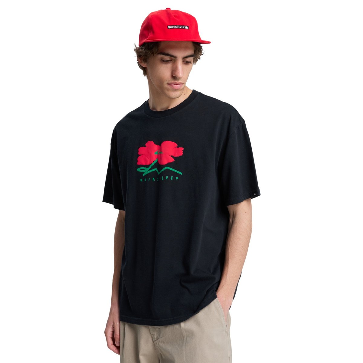 T-Shirt à manches courtes STRUCTURED FLOWER noir black, QUIKSILVER