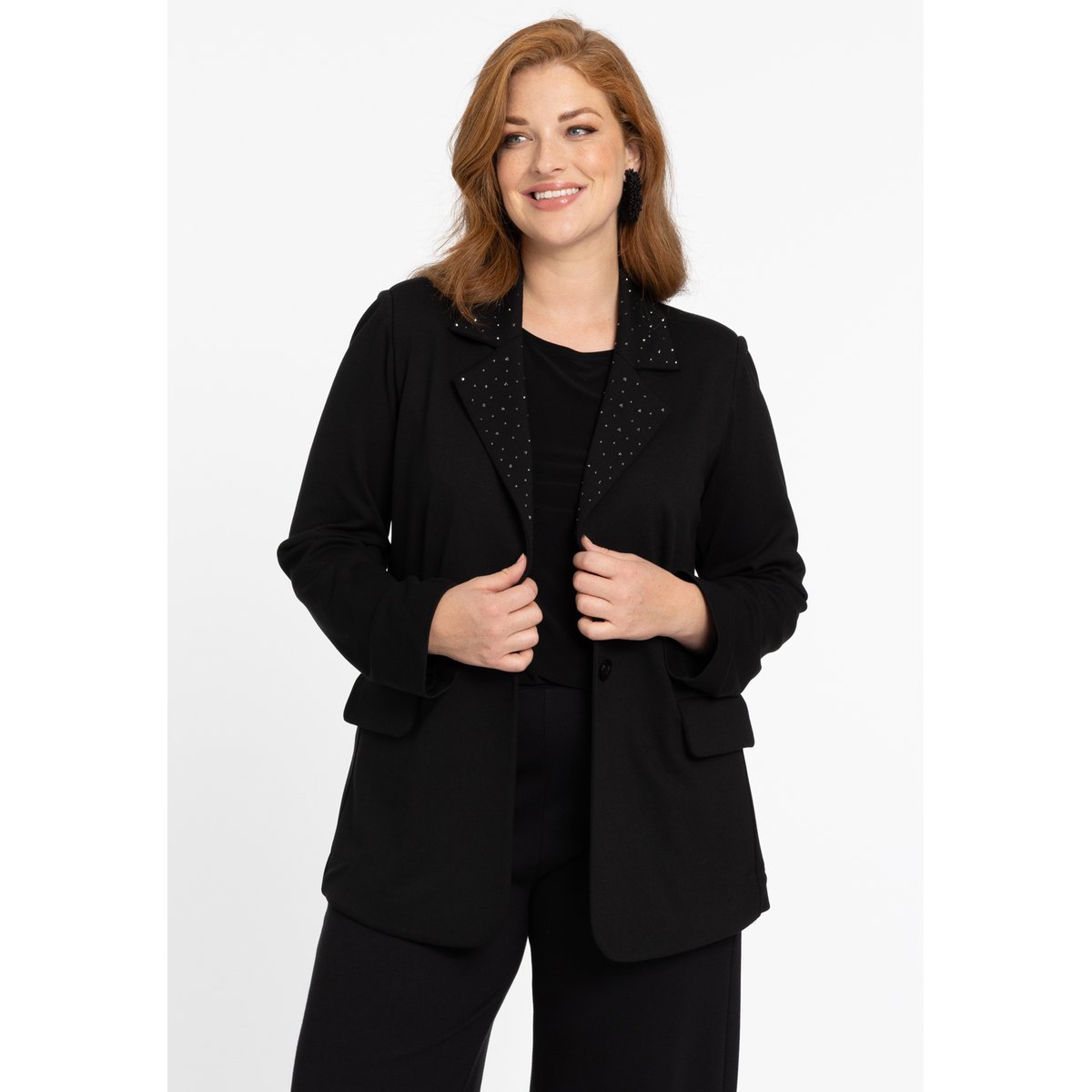 Blazer avec des boutons strass noir, YOEK