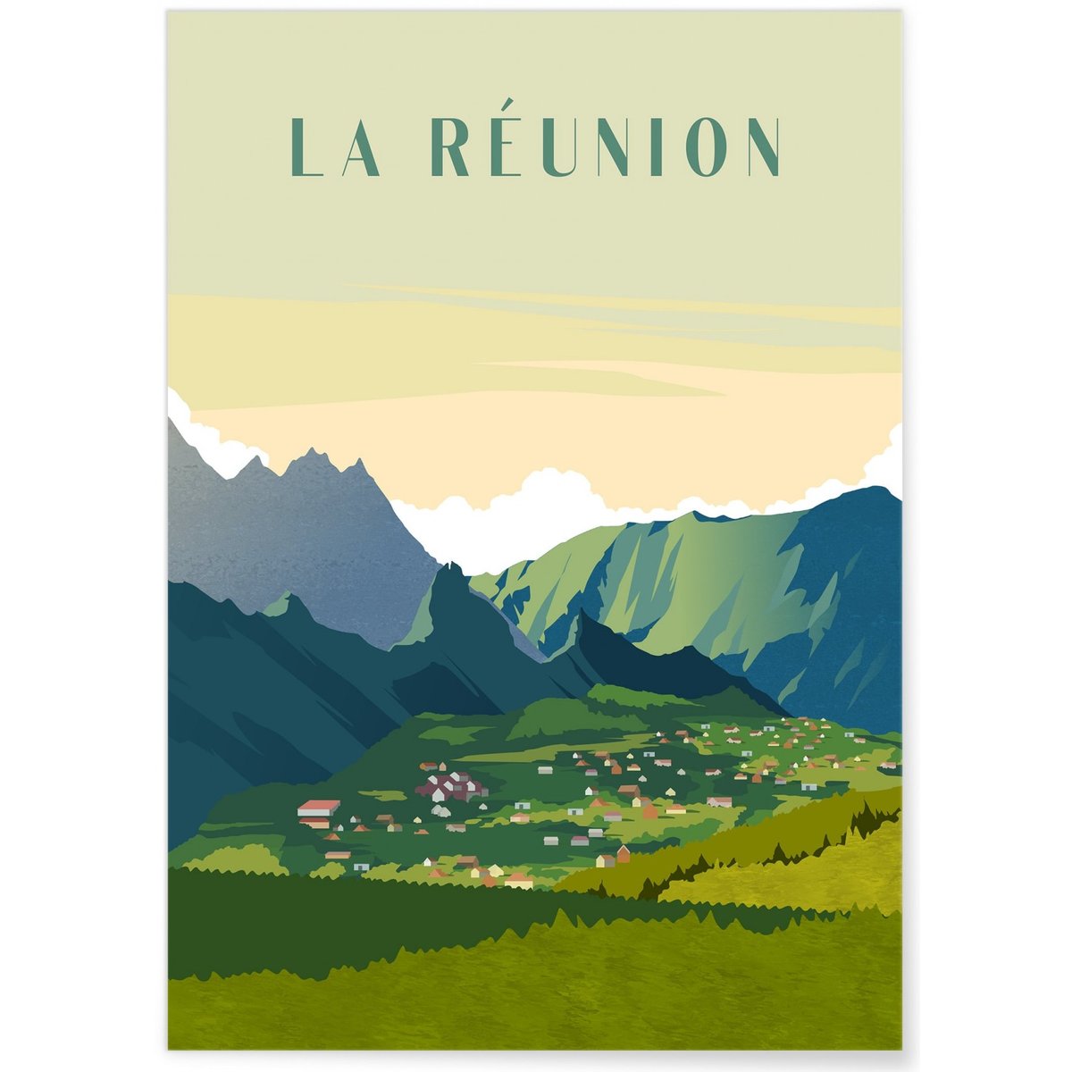Affiche La Réunion 2 blanc, L'AFFICHERIE
