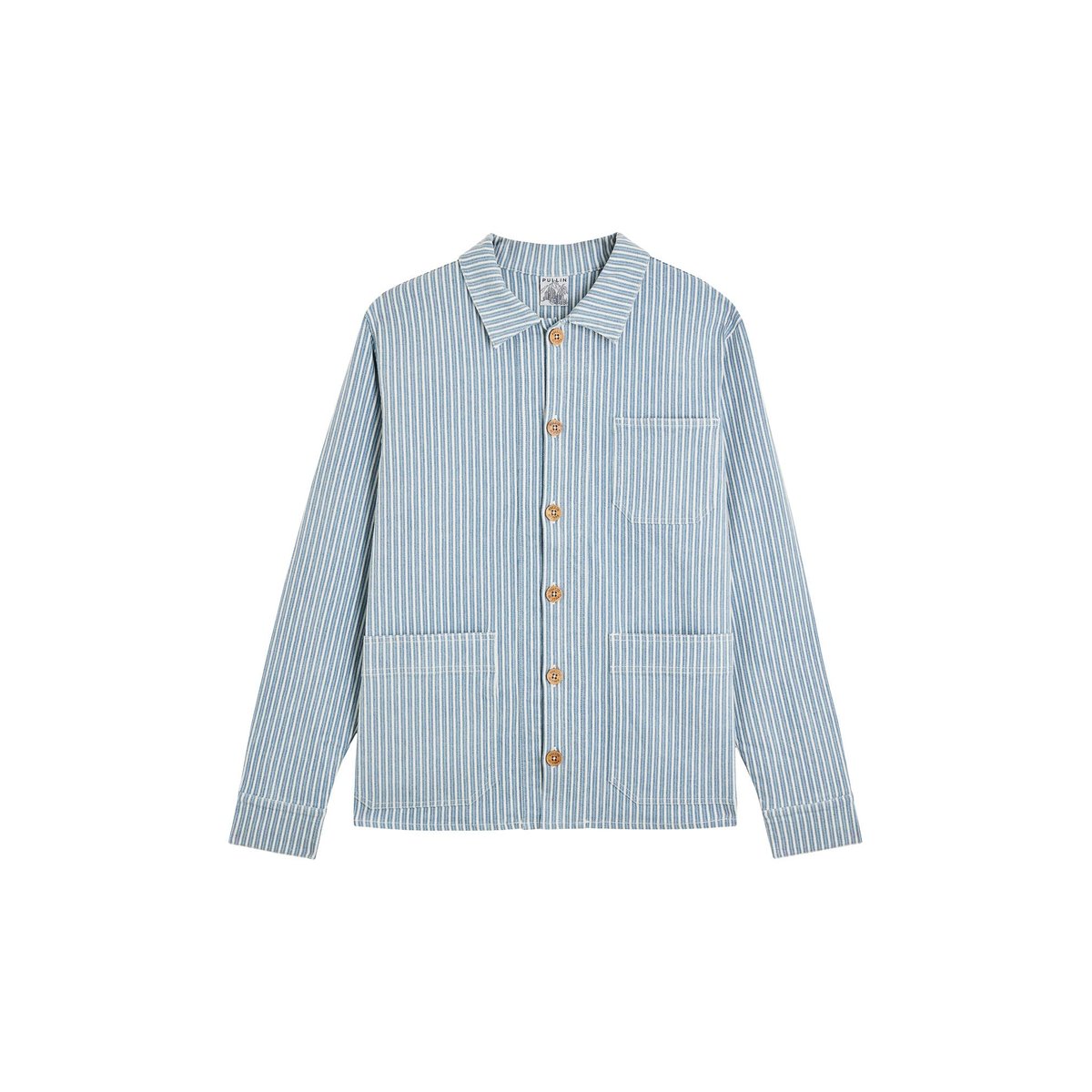 VESTE WORKER LIGHT STRIPE bleu clair, PULLIN