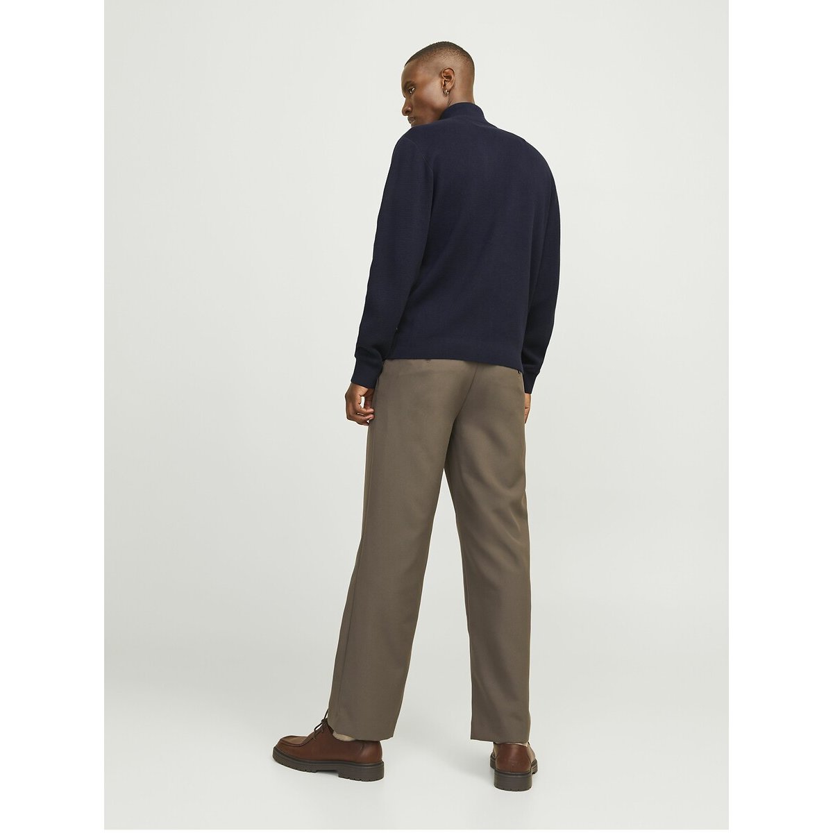 Oversize Pullover mit halbem Reissverschluss marine, JACK & JONES