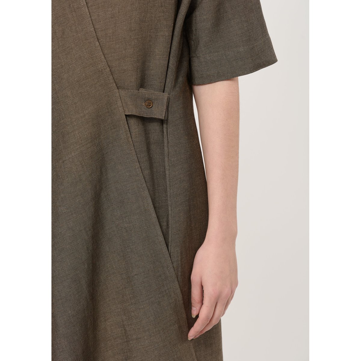Robe portefeuille asymétrique moka, HUMILITY
