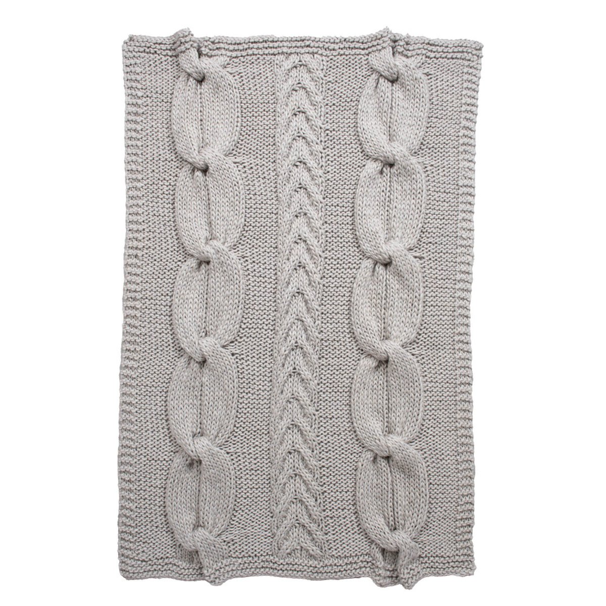 Plaid en maille tricot 120x1 gris, AMADEUS