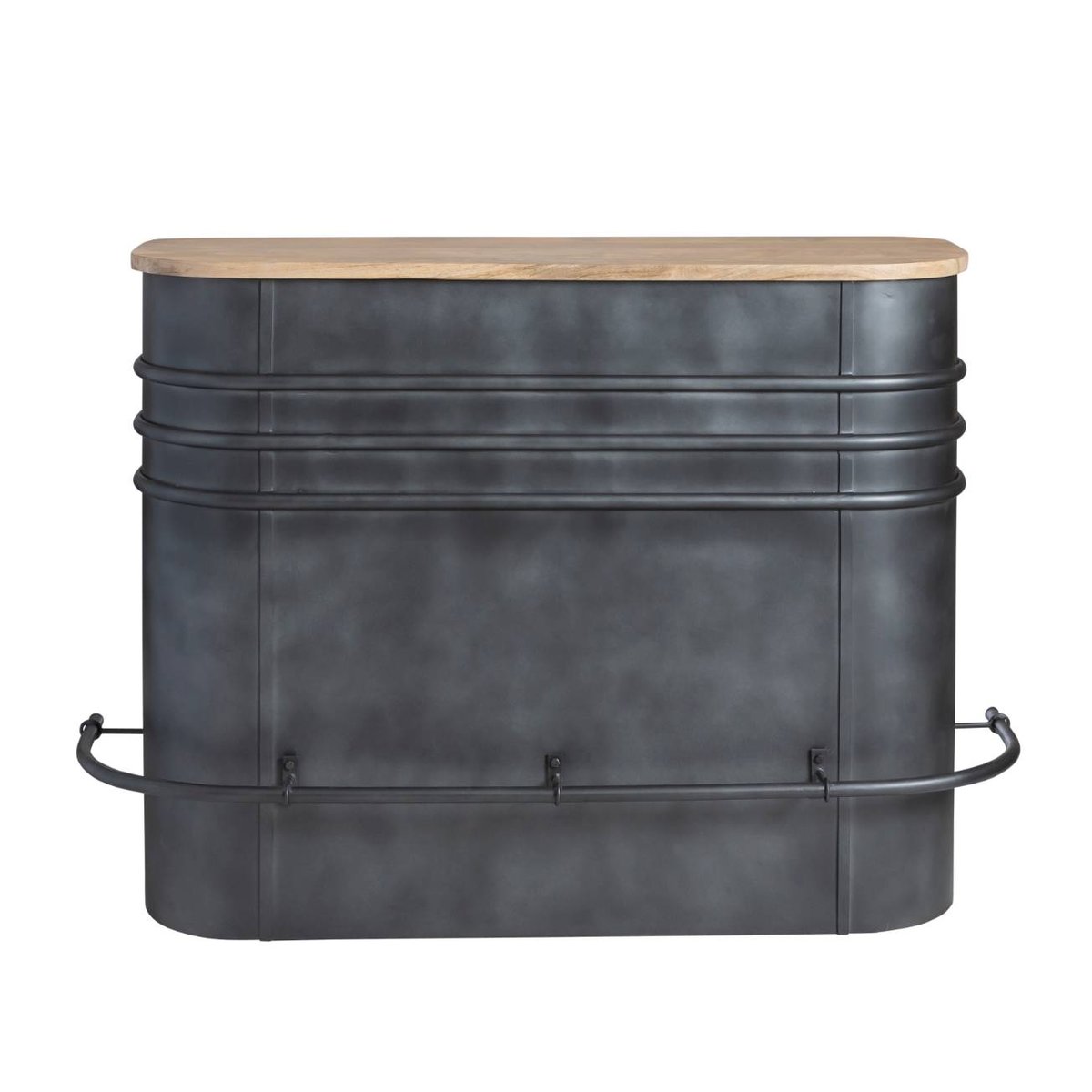 Meuble bar en métal et bois de manguier LOCKER gris, MADE IN MEUBLES