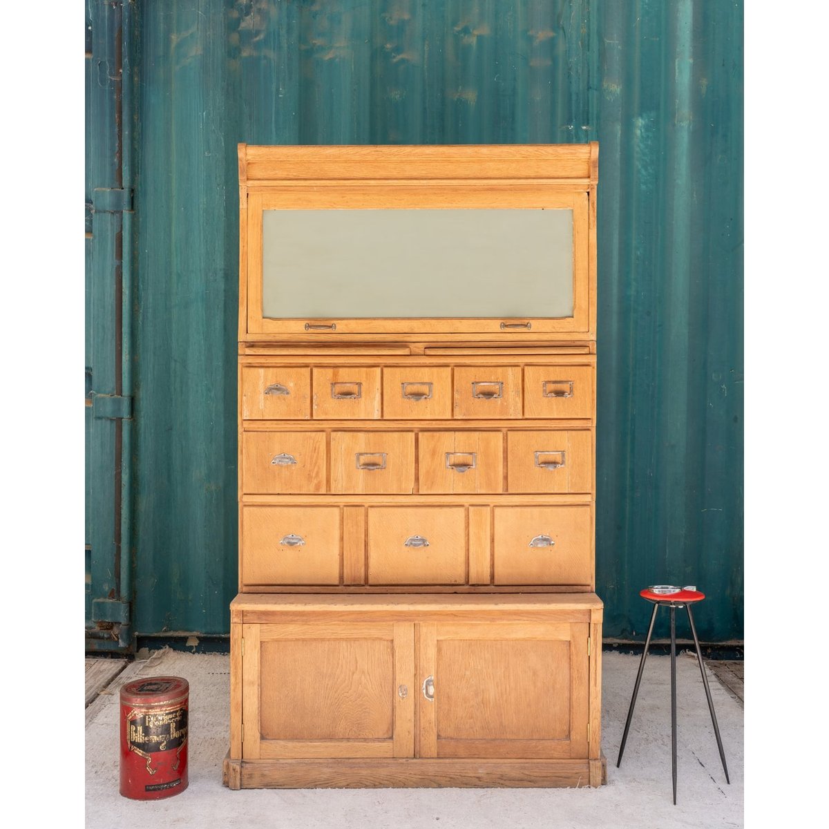 Meuble de métier à casiers en bois Fernand N°393 - Bon état bois clair, DEBONGOUT