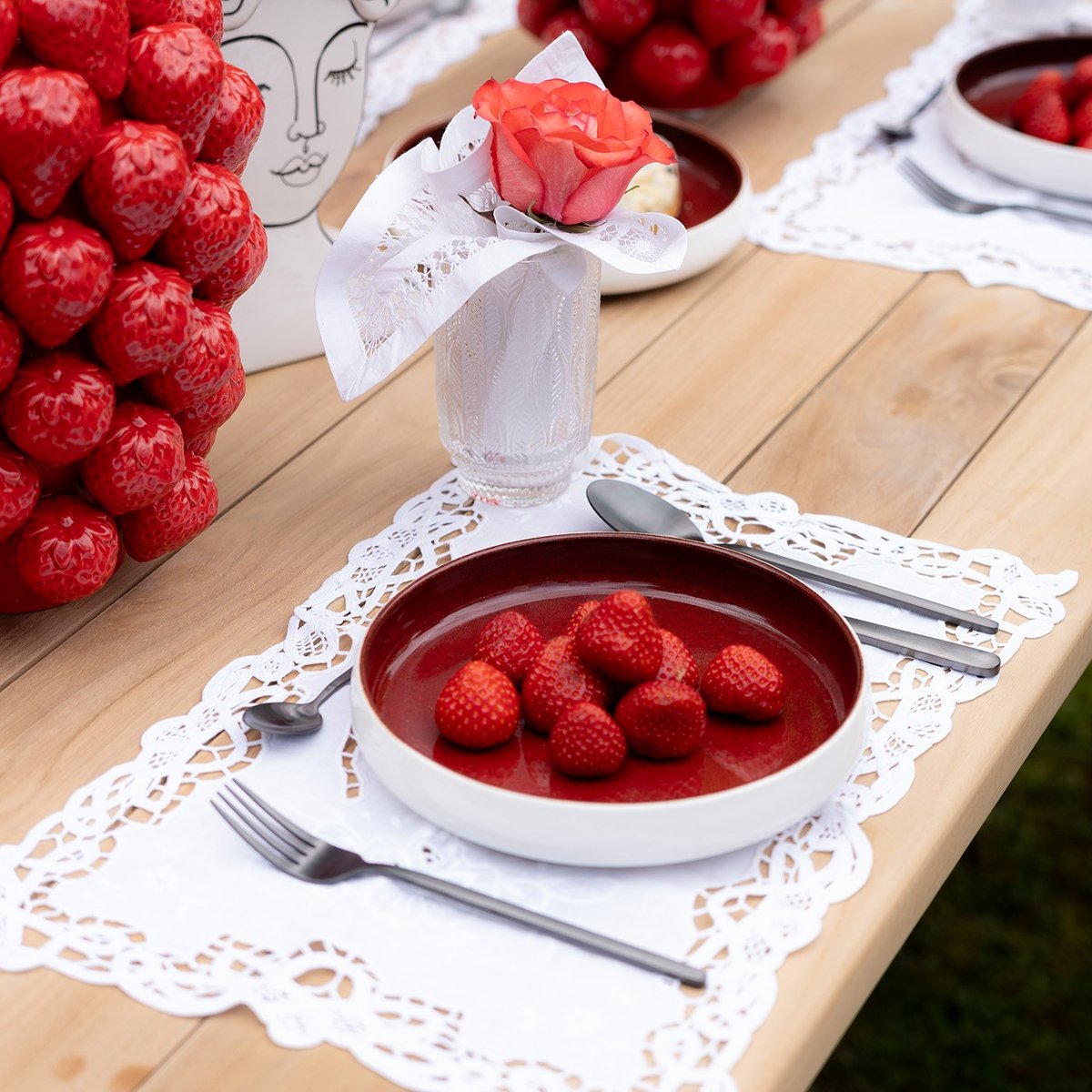 Lot de 4 assiettes creuses, COLORINO rouge, KARE DESIGN